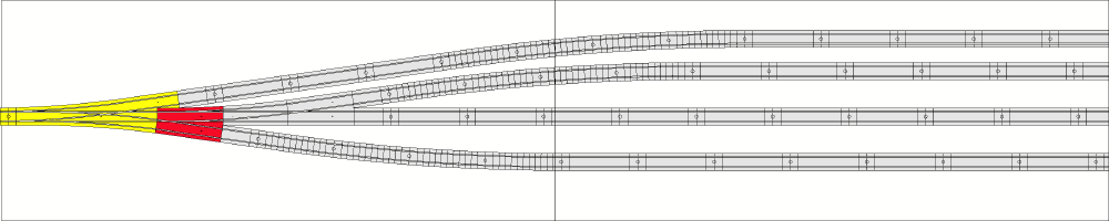 sketchup Gleisplan mit Doppelweiche und Weiche im Anschluss