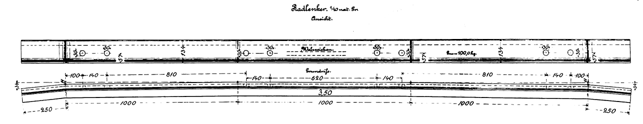 Musterblatt Radlenker 350 cm