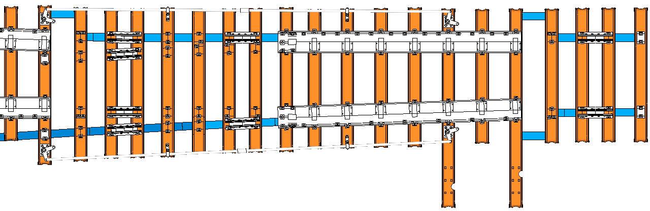 sketchup Doppelweiche 1:9 schrittweiser Aufbau