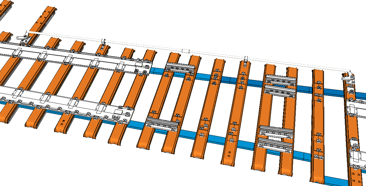 sketchup Doppelweiche 1:9 schrittweiser Aufbau