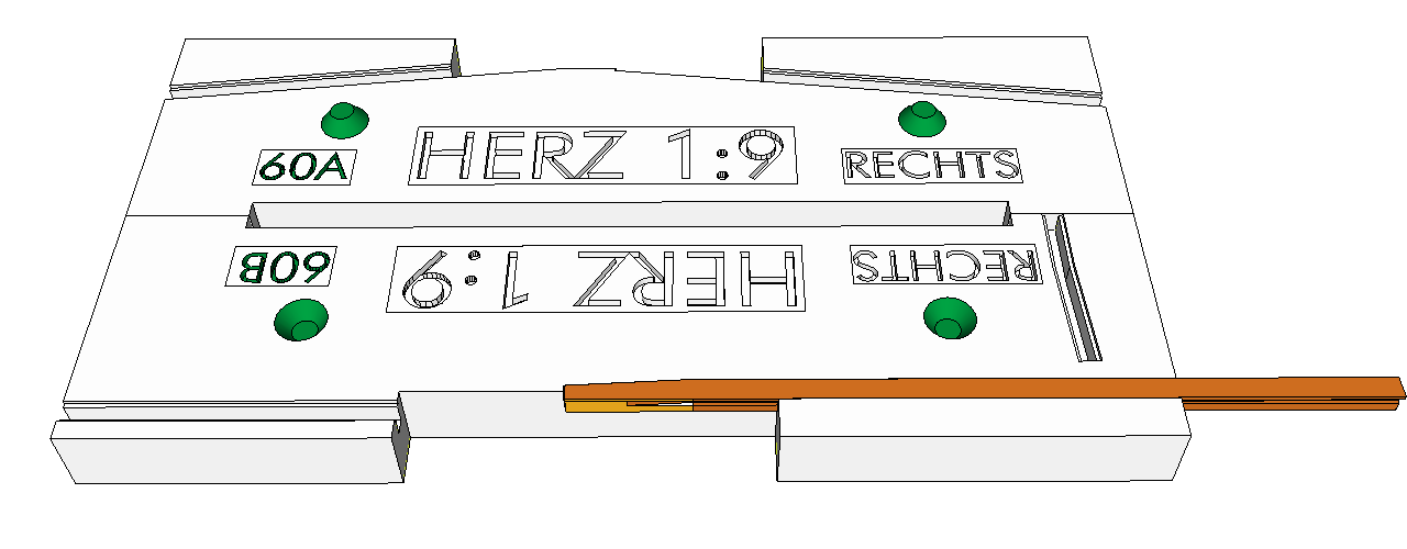 sketchup - Fräsanleitung Hauptspitze Herzstück 1:9 Code 60
