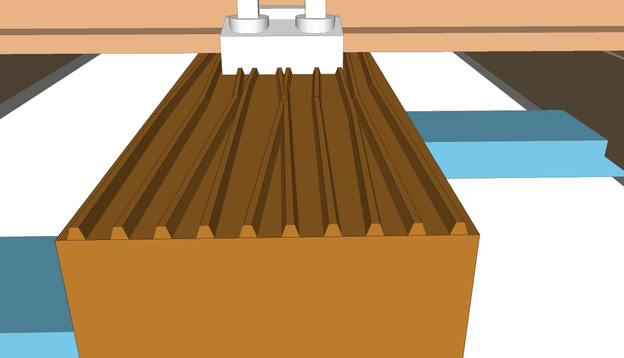sketchup Holzstruktur mit 0,1 mm tiefen Furchen