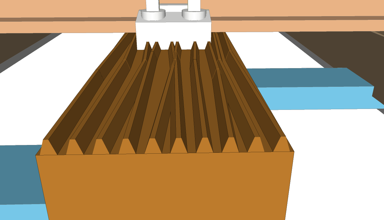 sketchup Holzstruktur mit 0,2 mm tiefen Furchen