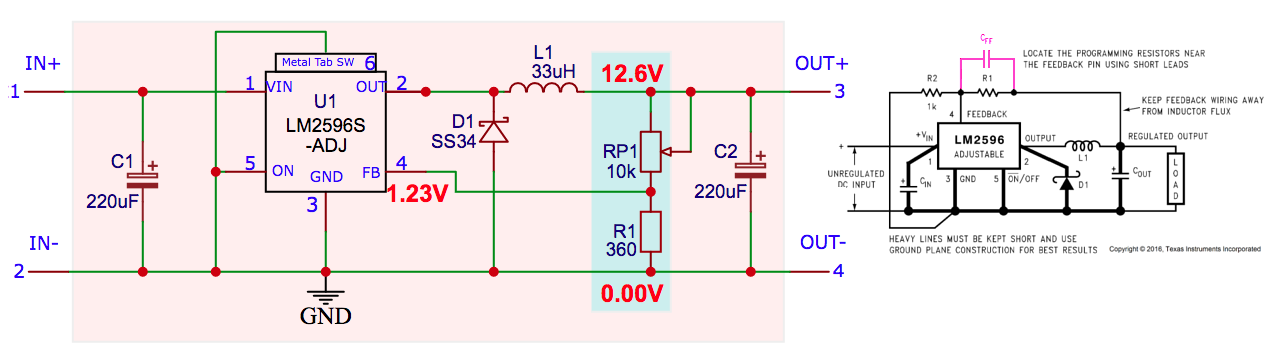 Schaltpläne CC CV Modul LM2596