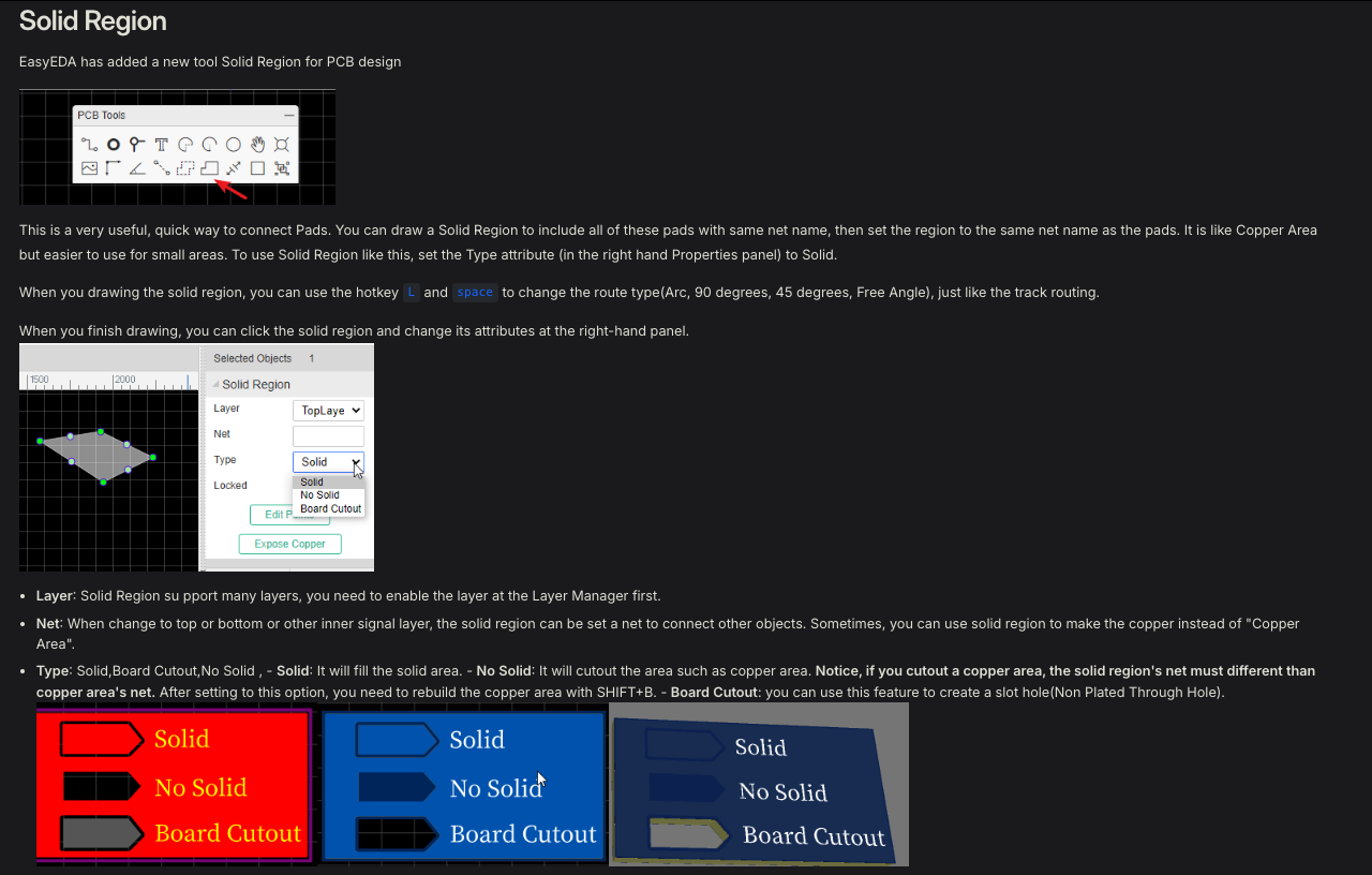 easyEDA Board Cutout